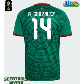 Mexiko Armando Gonzalez #14 Hemmatröja VM 2026 Kortärmad